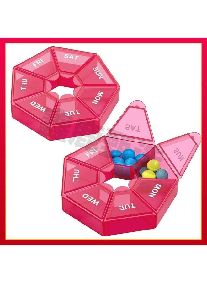 علبة حبوب يومية خفيفة الوزن وسهلة الحمل، مزودة بـ 7 أقسام، مثالية للسفر، لتنظيم الفيتامينات والمكملات الغذائية. - Image 1